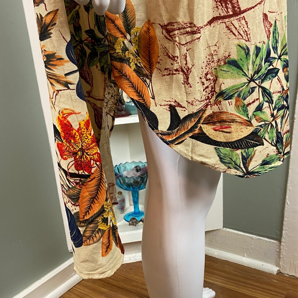 SHEIN Curve Tropical Floral Button Down High-Low Midi Shirt Tunic Dress 2XLarge - Picture 8 of 12
